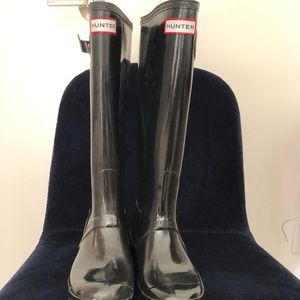 Hunter Original Black Tall Rain Boots Size 6